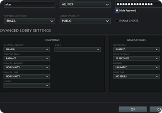 Esports Tournament Platform For Dota-2 PRIVATE LOBBY MODES