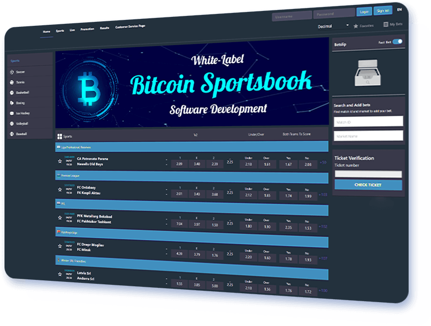 White Label Bitcoin Sportsbook Software