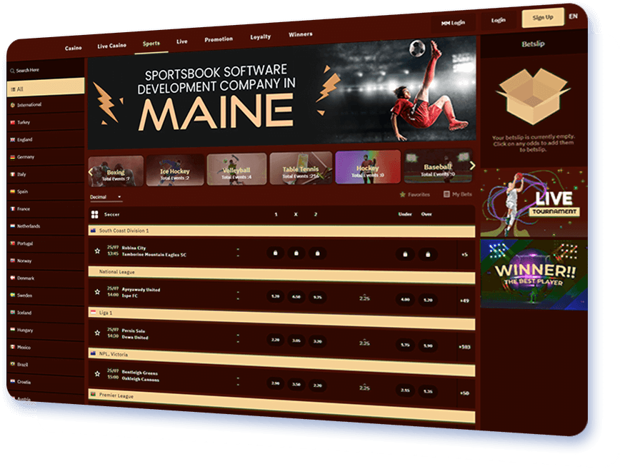 Sportsbook Software Development Company in Maine