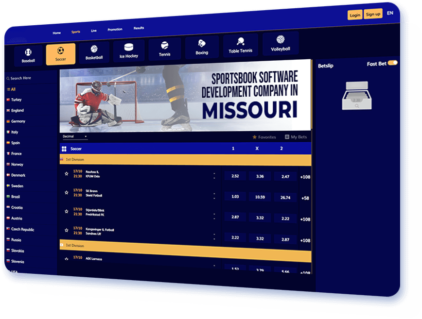 Sportsbook Software Development Company in Missouri