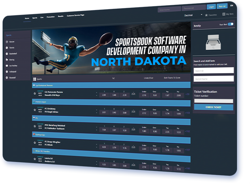 Sportsbook Software Development Company in North Dakota
