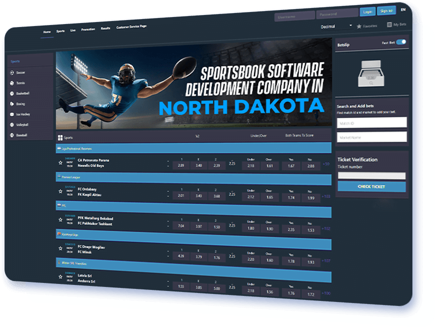 Sportsbook Software Development Company in North Dakota