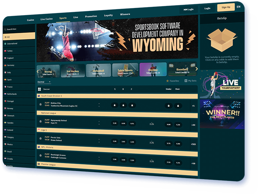 Sportsbook Software Development Company in Wyoming