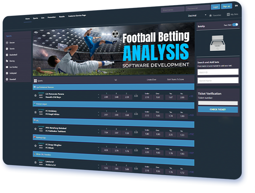 Football betting analysis software development
