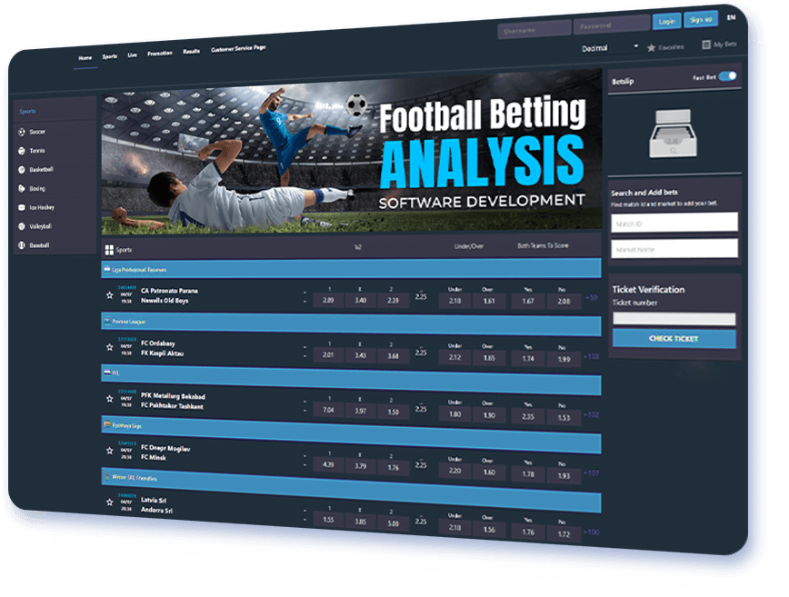 Football betting analysis software development