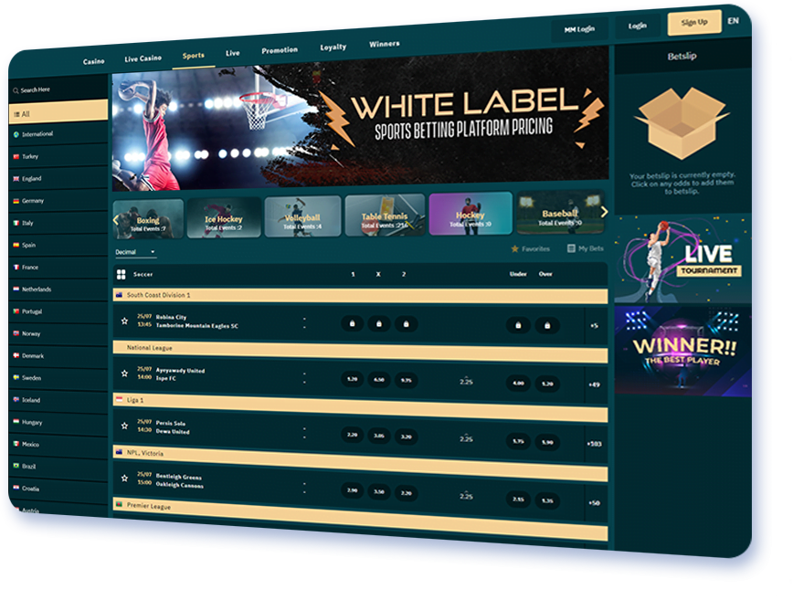White Label Sports Betting Pricing