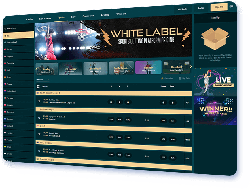 White Label Sports Betting Pricing