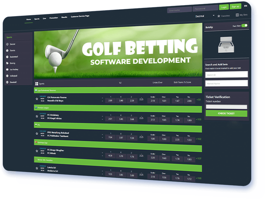 Golf betting software development