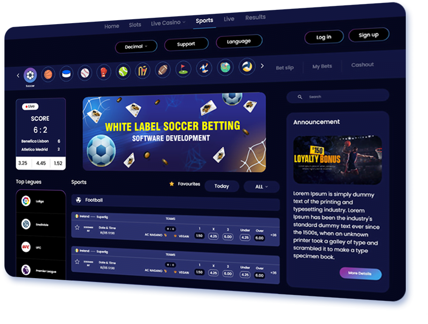 White Label Soccer Betting Software
