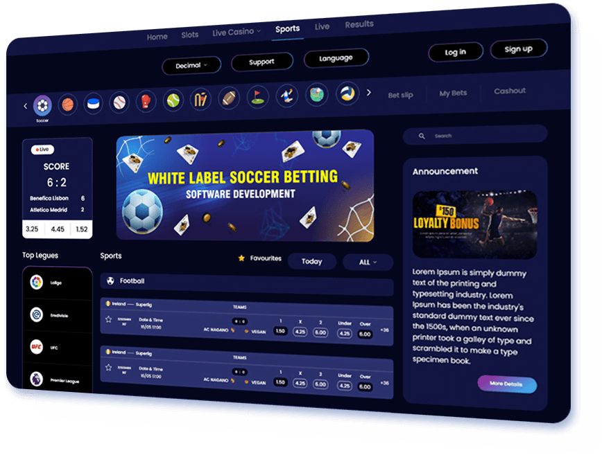 White Label Soccer Betting Software