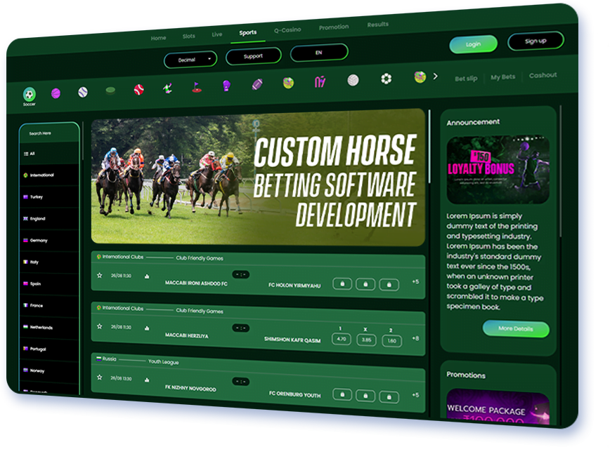 Custom Horse Betting Software