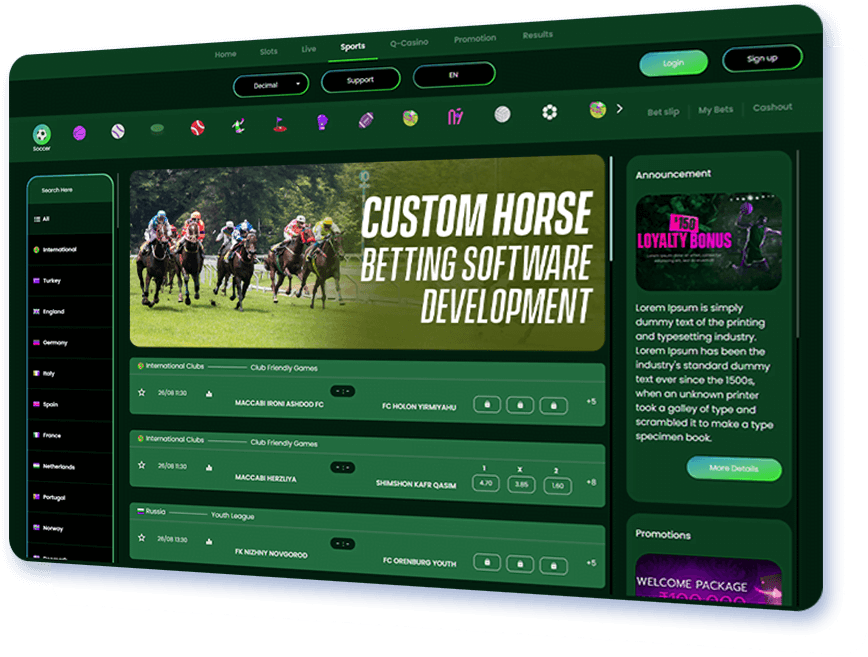 Custom Horse Betting Software