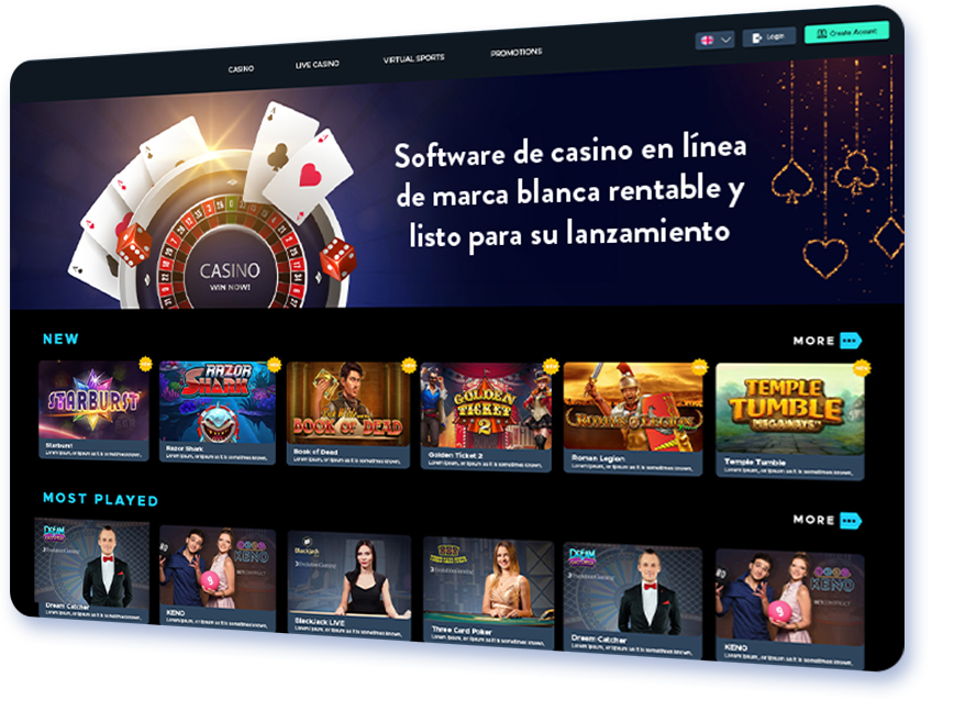 Software de casino en línea de marca blanca rentable y listo para su lanzamiento