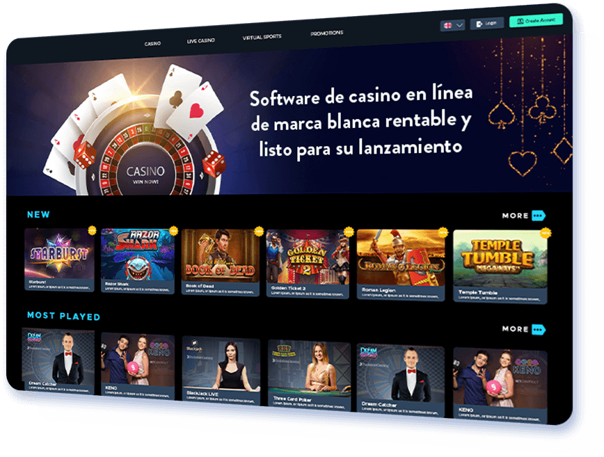 Software de casino en línea de marca blanca rentable y listo para su lanzamiento