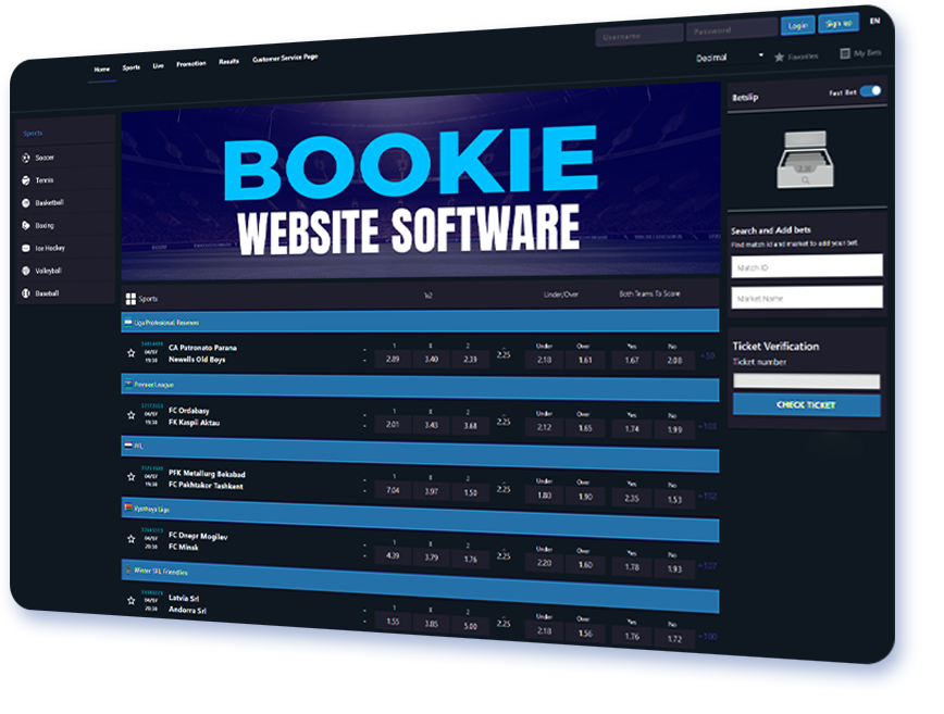 Bookie Website Software