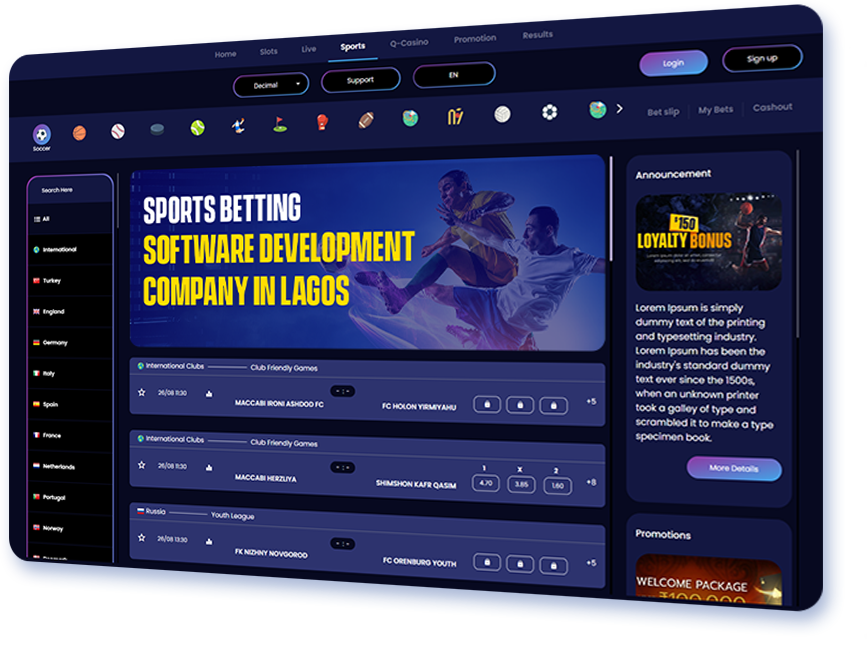 Sports betting software development company in Lagos